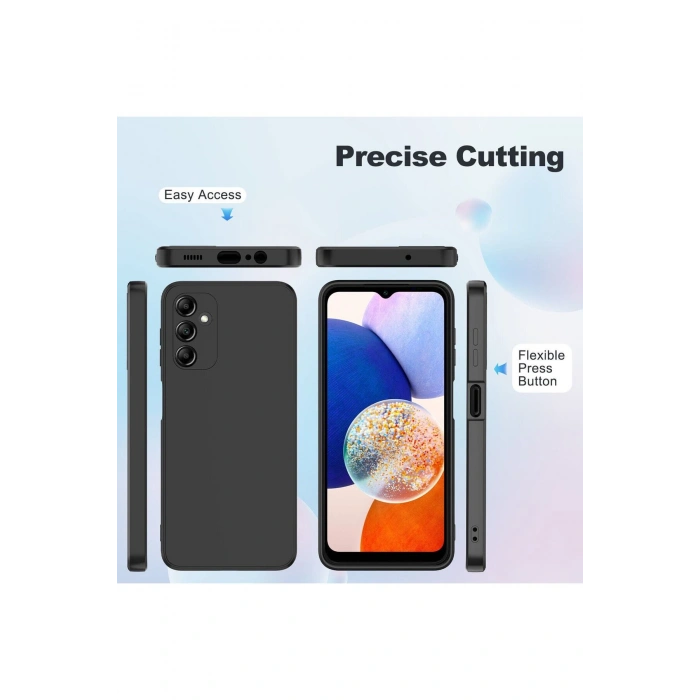 Samsung Galaxy A14 Ile Uyumlu Kamera Koruyuculu Içi Kadife Lansman Likit Silikon Kılıf