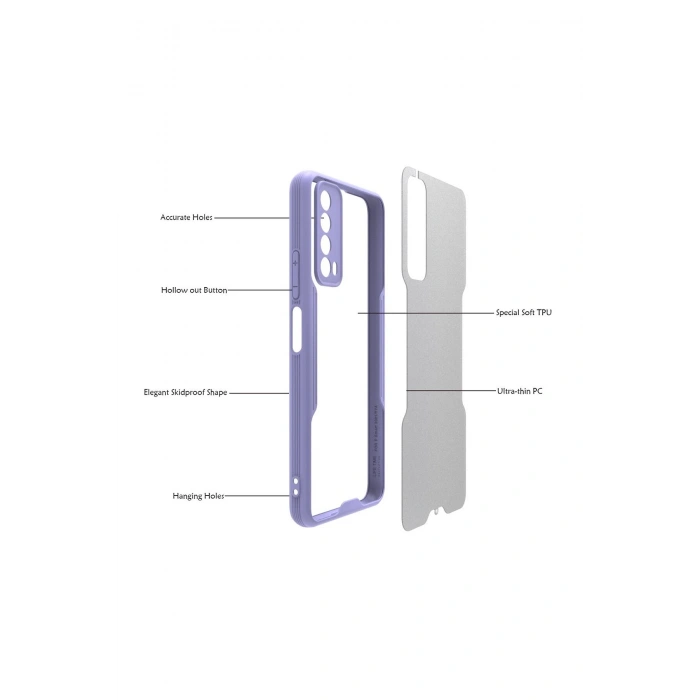 Apple Iphone 13 Pro Max Uyumlu Kenarları Renkli Mat Şeffaf Kamera Korumalı Silikon Kılıf