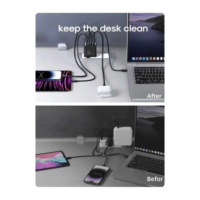 67 W Pd Usb Çoklu Şarj Kablosu