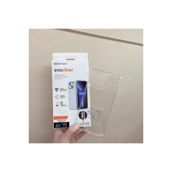 iPhone 13 Pro ile Uyumlu Sararmaz Çizilmez Kristal Netlik Şeffaf Silikon Telefon Kılıfı EvoClear