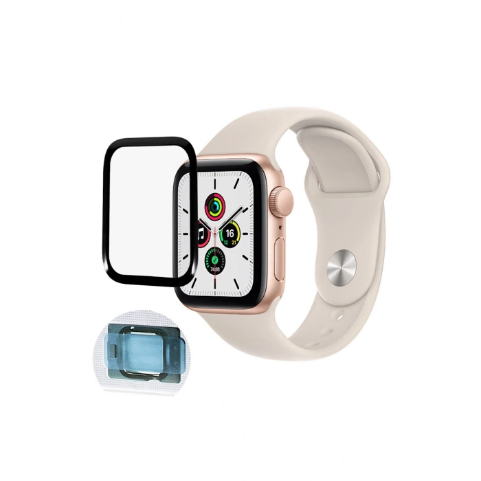 Apple Watch 49mm ile Uyumlu Kolay Kurulum Otomatik Hizalama Aparatlı Tam Kaplayan Ekran Koruyucu