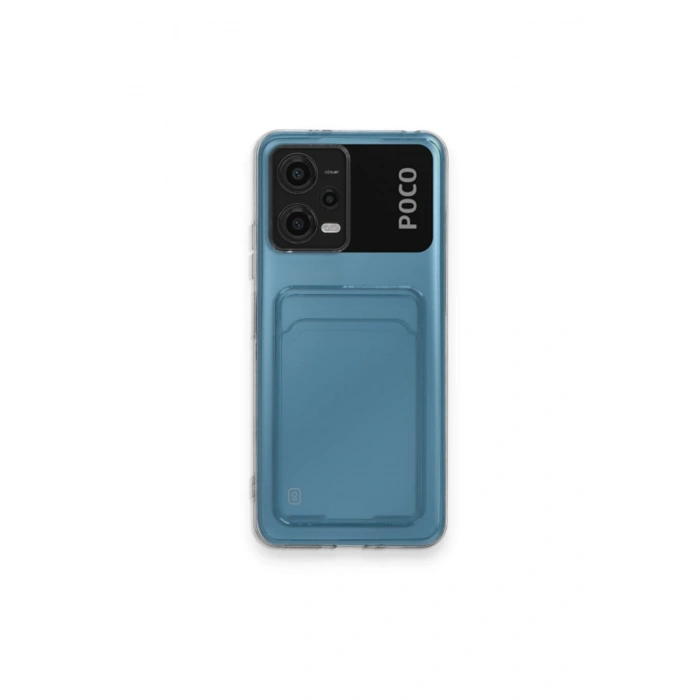 XİAOMİ POCO X5 5G İLE UYUMLU ŞEFFAF KARTLIKLI KARTVİZİTLİ TELEFON KILIFI CARDCASE