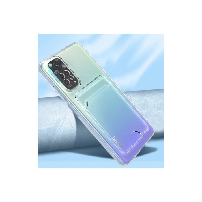 XİAOMİ REDMİ NOTE 11 İLE UYUMLU ŞEFFAF KARTLIKLI KARTVİZİTLİ TELEFON KILIFI CARDCASE