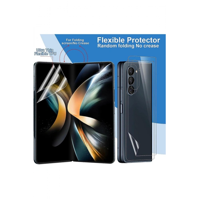 Samsung Galaxy Z Fold 4 ile Uyumlu Ön & Arka Full Body Esnek Nano Çizilmez Ekran Koruyucu