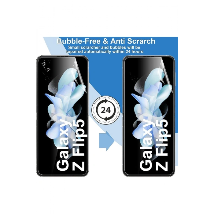 Samsung Galaxy Z Flip 5 ile Uyumlu Ön & Arka Full Body Esnek Nano Çizilmez Ekran Koruyucu