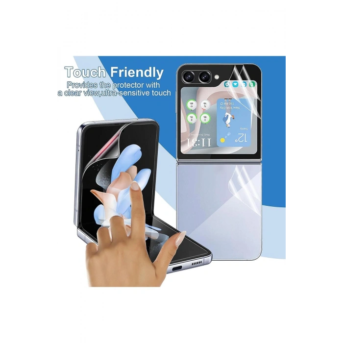 Samsung Galaxy Z Flip 5 ile Uyumlu Ön & Arka Full Body Esnek Nano Çizilmez Ekran Koruyucu