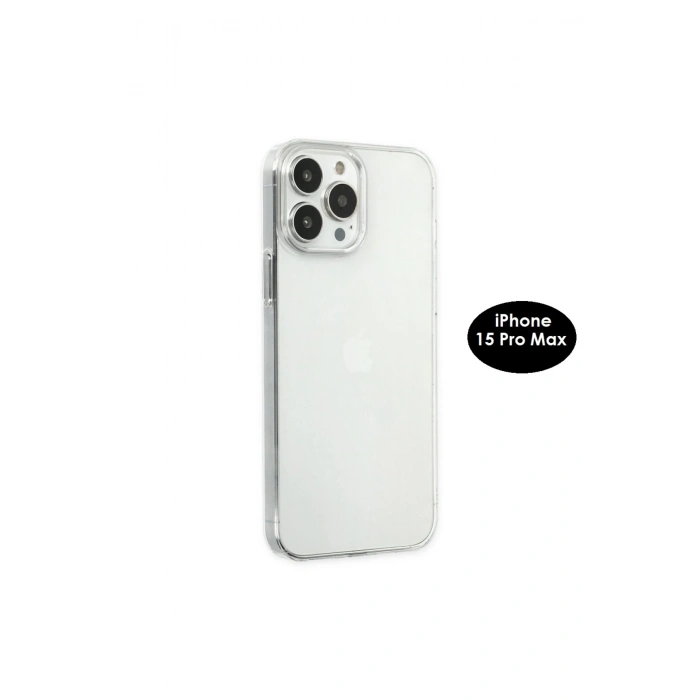 iPhone 15 Pro Max ile Uyumlu Sert Mika Sararmaz Leke Tutmaz Kristal Netlik Şeffaf Telefon Kılıfı