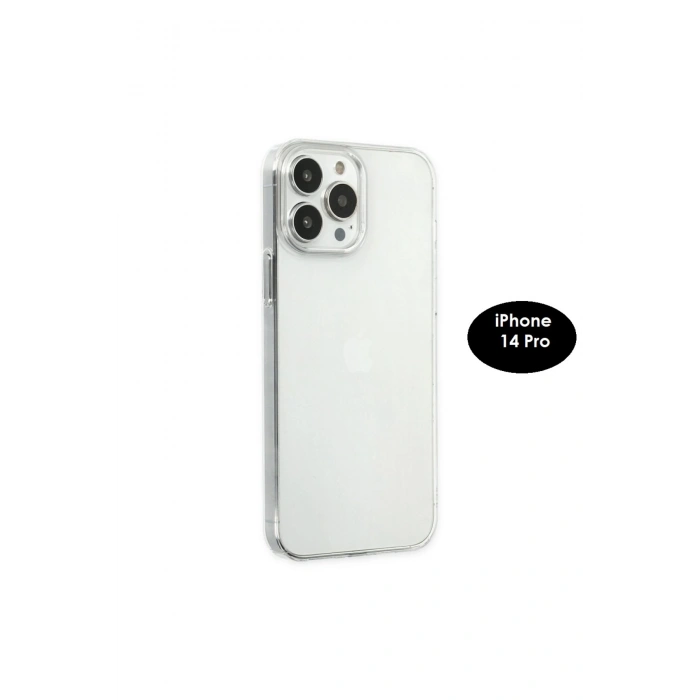 iPhone 14 Pro ile Uyumlu Sert Mika Sararmaz Leke Tutmaz Kristal Netlik Şeffaf Telefon Kılıfı