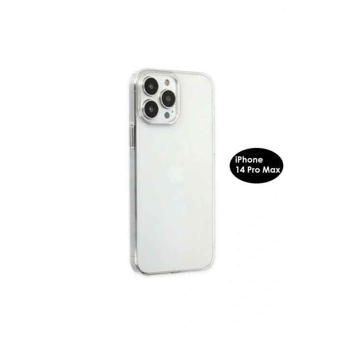 iPhone 14 Pro Max ile Uyumlu Sert Mika Sararmaz Leke Tutmaz Kristal Netlik Şeffaf Telefon Kılıfı