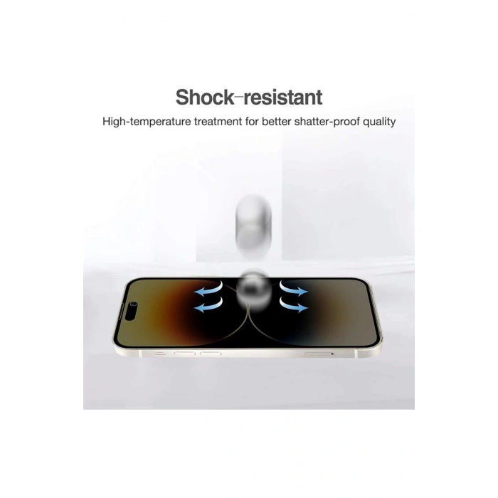 İphone 15 Pro Max Anti Statik Tam Kaplayan Hayalet Kırılmaz Cam