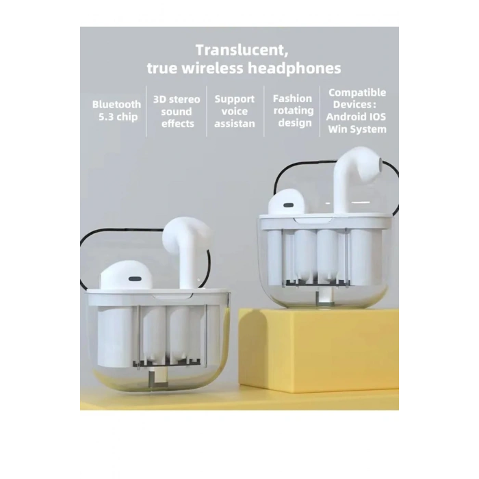 Transparan Şeffaf Bluetooth Kulaklık HIFI Ses Kalitesi