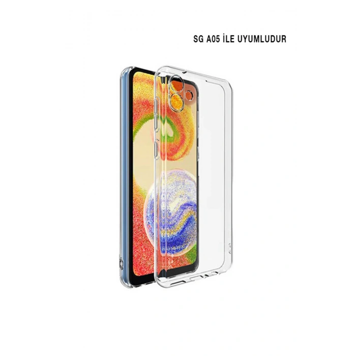Samsung Galaxy A05 ile Uyumlu Kamera Korumalı Şeffaf Silikon Kılıf