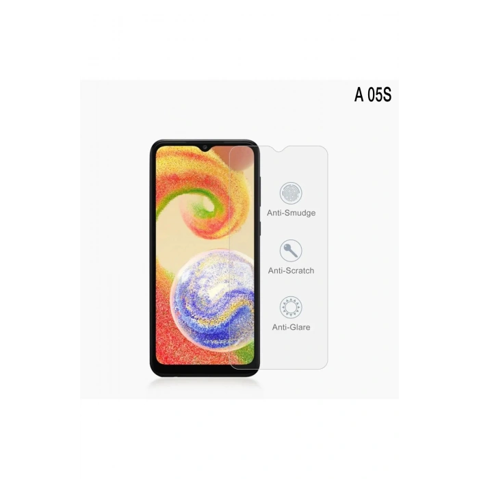 Samsung Galaxy A05s ile Uyumlu 9H Temperli Cam Ekran Koruyucu Leke Tutmaz HD Netlik