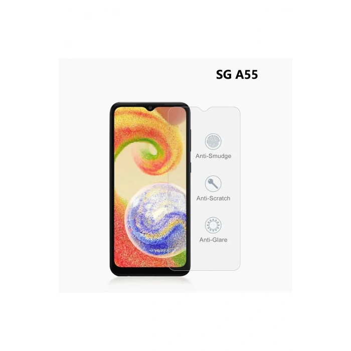 Samsung Galaxy A55 ile Uyumlu 9H Temperli Cam Ekran Koruyucu Leke Tutmaz HD Netlik