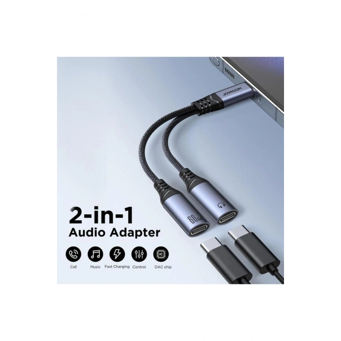 SY-C03 Audio-Transfer Serisi 2si 1 Arada Ses Adaptörü Type-Cden Çift Type-Cye Dönüştürücü