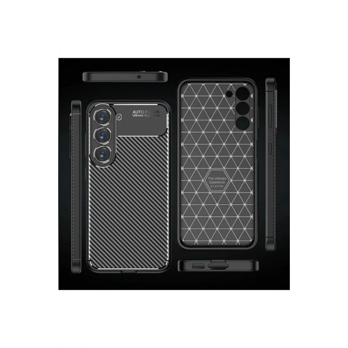 Samsung Galaxy A05s ile Uyumlu Karbon Fiber Detaylı Kamera Korumalı Esnek Silikon Kılıf