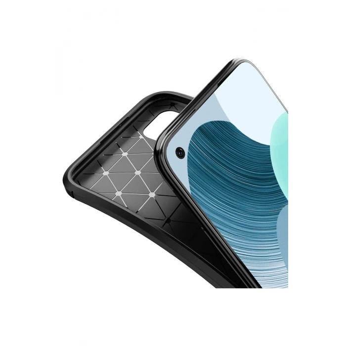 Samsung Galaxy A05s ile Uyumlu Karbon Fiber Detaylı Kamera Korumalı Esnek Silikon Kılıf