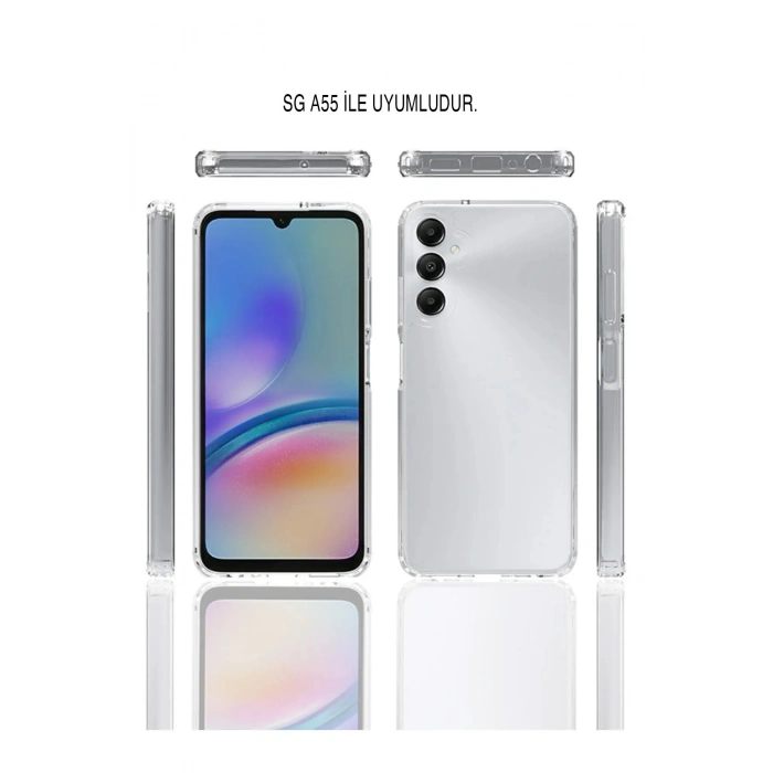 Samsung Galaxy A55 ile Uyumlu Kamera Korumalı Şeffaf Silikon Kılıf
