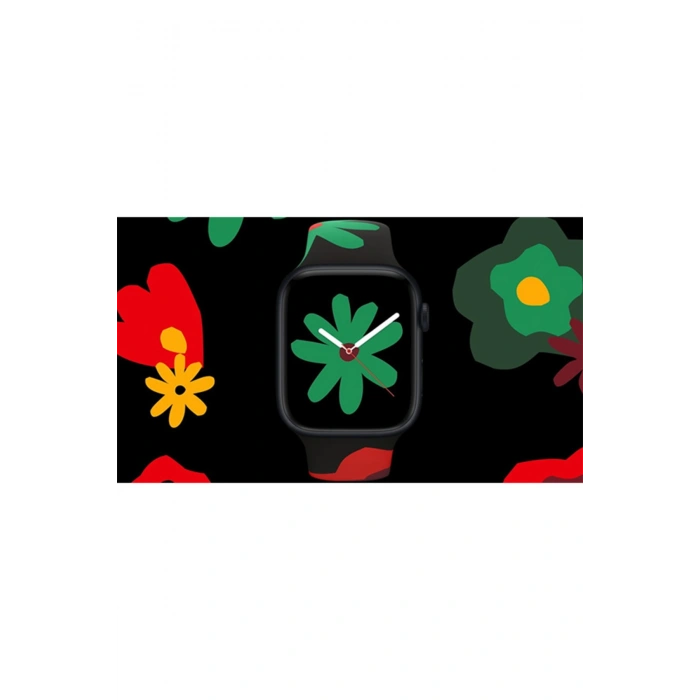 Apple Watch 38/40/41 MM ile Uyumlu Çiçek Desenli Silikon Saat Kordonu