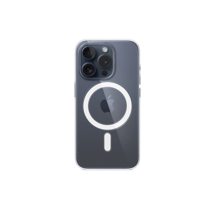 Apple iPhone 15 Pro Kılıf Magsafe Wireless Kablosuz Şarj Destekli Sert Şeffaf Darbe Emici Kapak