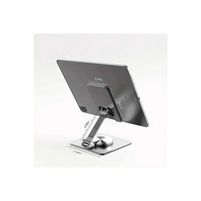Alüminyum Alaşım Metal 360 Derece Dönebilen Ayarlanabilir Katlanır Masa Üstü Telefon & Tablet Standı