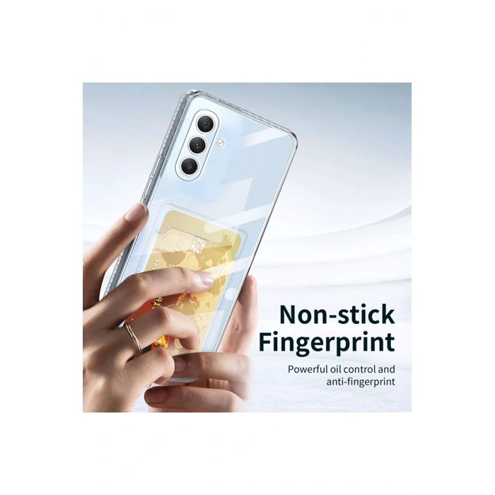 Samsung Galaxy A05 ile Uyumlu Kartlıklı Şeffaf Kamera Korumalı Silikon Telefon Kılıfı