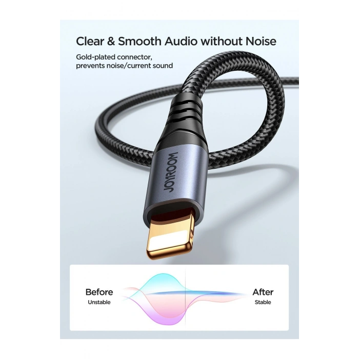 SY-A06 Ses Aktarım Çevirici AUX Audio Kablo Lightningden 3.5mm
