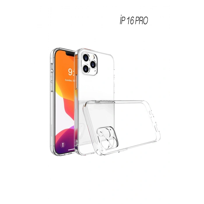 İphone 16 PRO ile Uyumlu Kamera Korumalı Şeffaf Kılıf