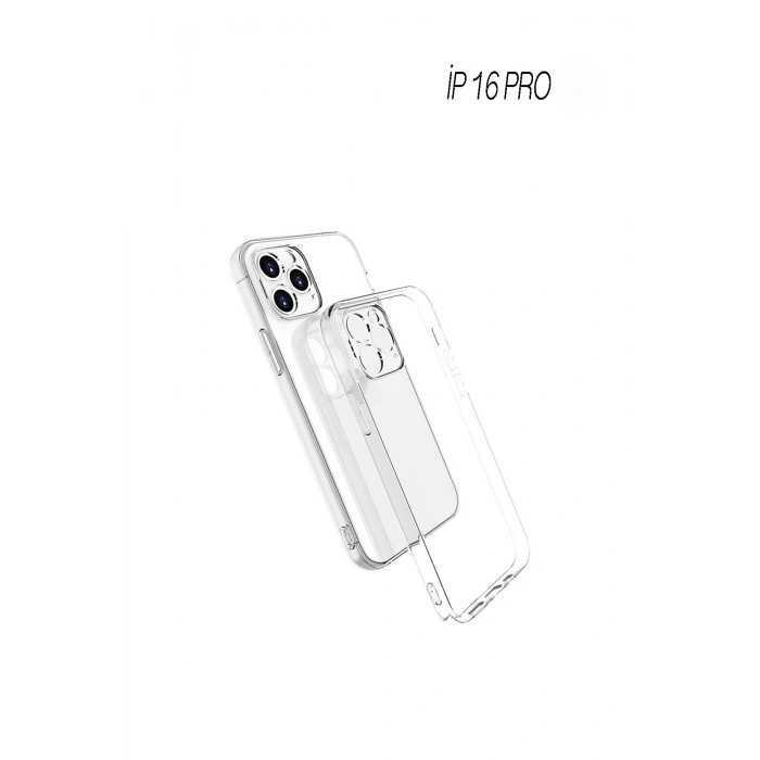 İphone 16 PRO ile Uyumlu Kamera Korumalı Şeffaf Kılıf