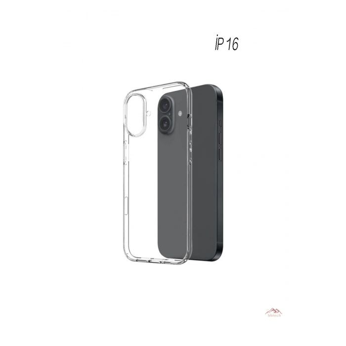 İphone 16 ile Uyumlu Kamera Korumalı Şeffaf Kılıf