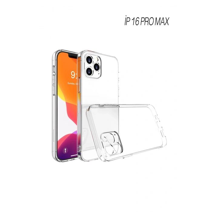 İphone 16 PRO MAX ile Uyumlu Kamera Korumalı Şeffaf Kılıf