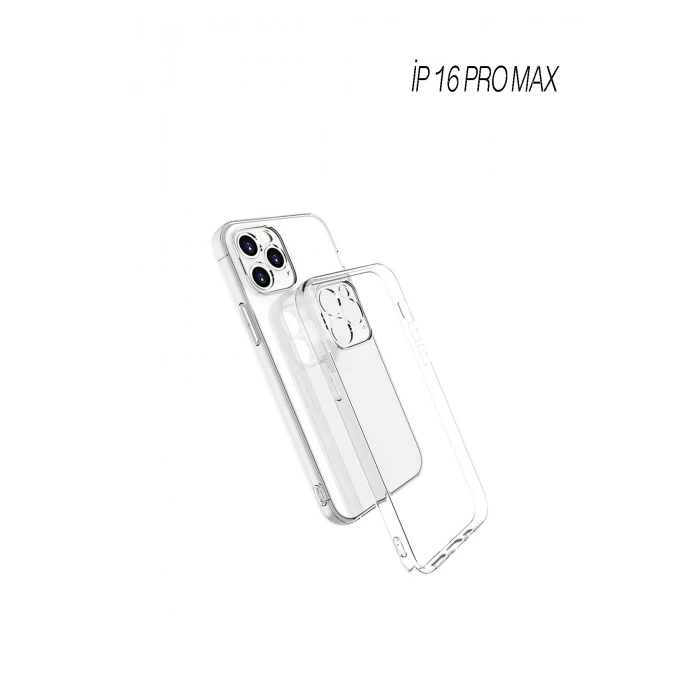 İphone 16 PRO MAX ile Uyumlu Kamera Korumalı Şeffaf Kılıf