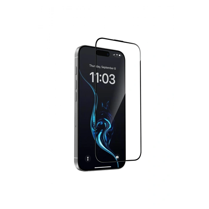 iPhone 16 Pro Uyumlu Elektriklenme Önleyici Anti-Static Tam Kaplayan 9H Temperli Cam Ekran Koruyucu