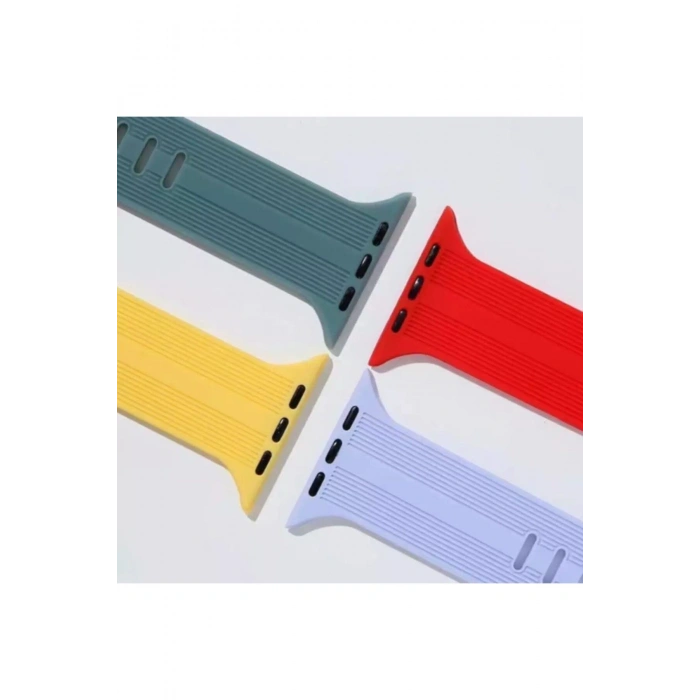 Apple Watch 38/40/41mm Series 11/10(42mm)/9/8/7/6/SE3-2/5 Uyumlu Çizgi Desen Yumuşak Silikon Kordon