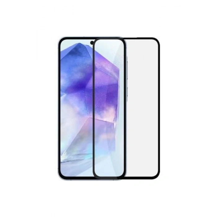Samsung Galaxy A35-A55 Uyumlu Elektriklenme Önleyici Anti-Static Tam Kaplayan Temperli Cam Ekran Kor