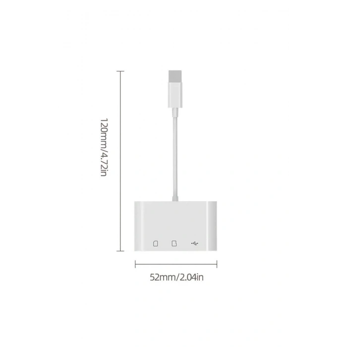 Type-C Kart Okuyucu  MacBook Telefon Bilgisayar Tablet Uyumlu Type-C to USB / SD / TF