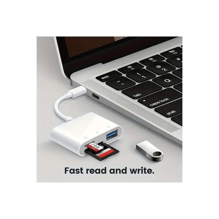 Type-C Kart Okuyucu  MacBook Telefon Bilgisayar Tablet Uyumlu Type-C to USB / SD / TF