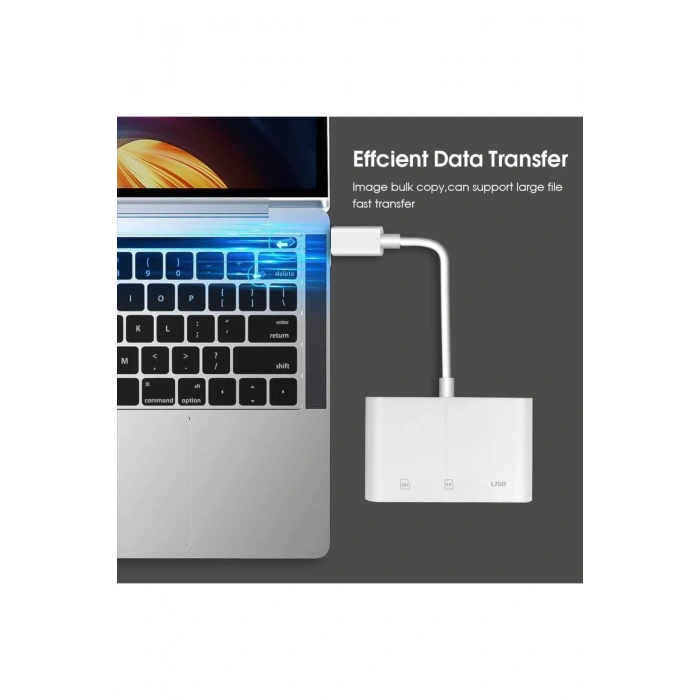 Type-C Kart Okuyucu  MacBook Telefon Bilgisayar Tablet Uyumlu Type-C to USB / SD / TF