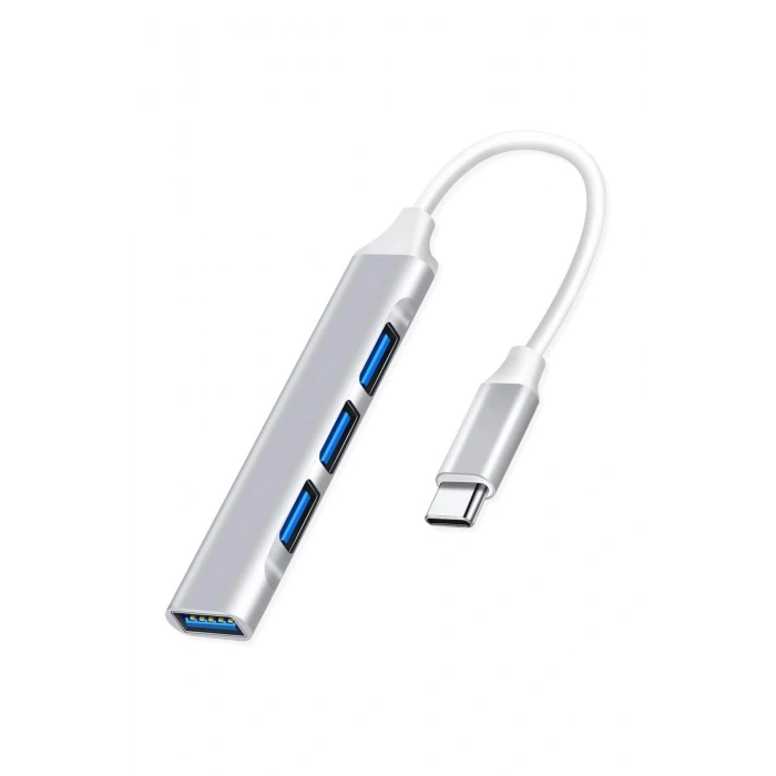 Type-C to USB 3.0 Çevirici 4 Port OTG Özellikli Telefon Tablet Bilgisayar Tüm Cihazlarla Uyumlu