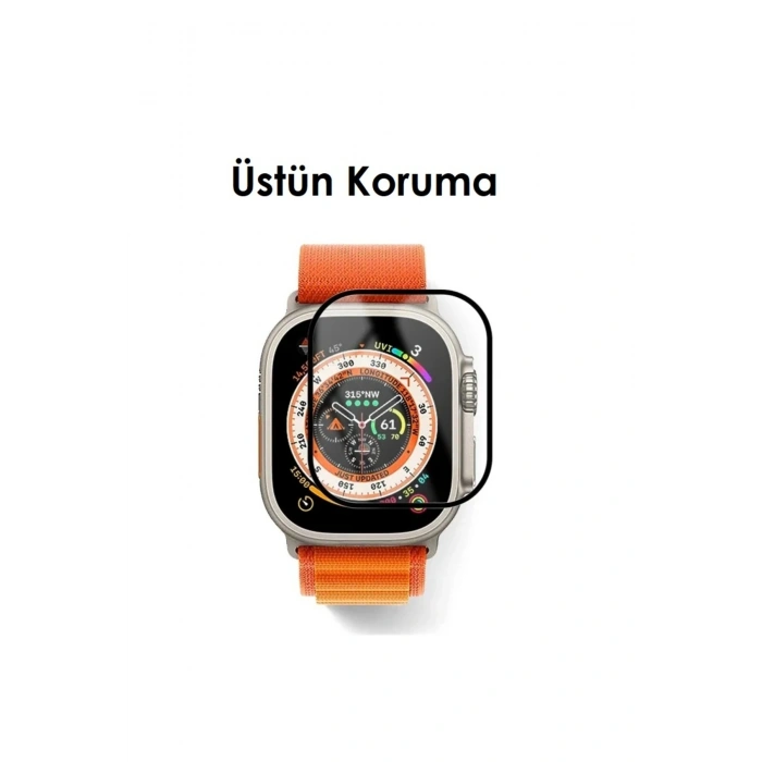 Apple Watch 42mm ile Uyumlu Kolay Kurulum Otomatik Hizalama Aparatlı Tam Kaplayan Ekran Koruyucu
