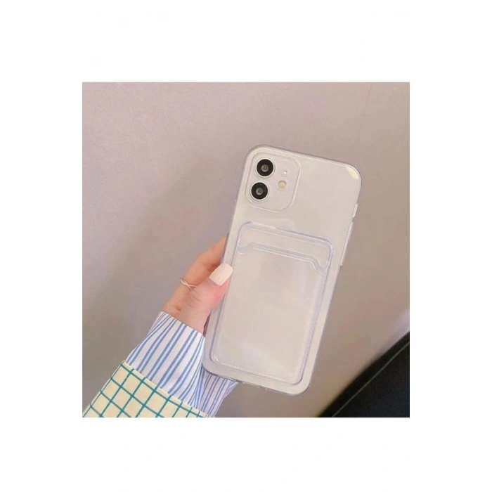 İphone 16 PRO ile Uyumlu Kamera Korumalı Şeffaf Kartlıklı Card Case