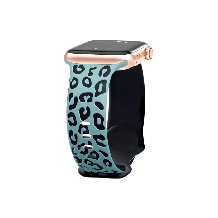 Apple Watch Ultra Ultra2 10 9 8 7 6 5 4 3 2 1 Se 42 44 45 46 49 MM Leopar Desenli Silikon Kordon