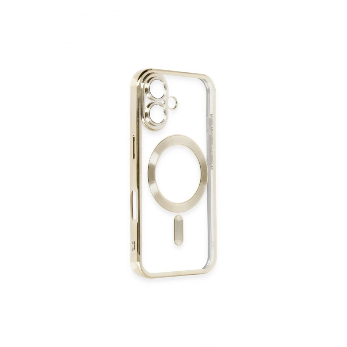 İPHONE 16 PLUS İLE UYUMLU LAZER KESİM KENARLARI RENKLİ MAGSAFE ÖZELLİKLİ ŞEFFAF TELEFON KILIFI