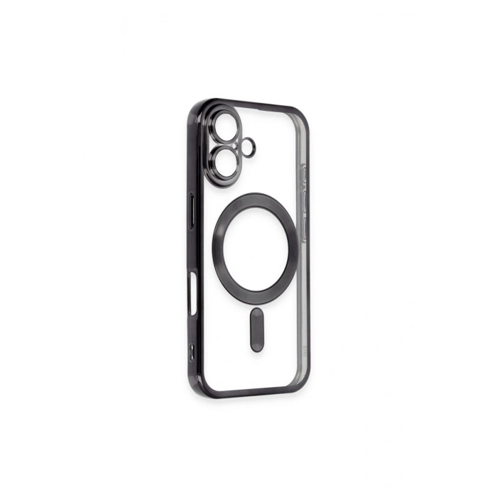 İPHONE 16 PLUS İLE UYUMLU LAZER KESİM KENARLARI RENKLİ MAGSAFE ÖZELLİKLİ ŞEFFAF TELEFON KILIFI