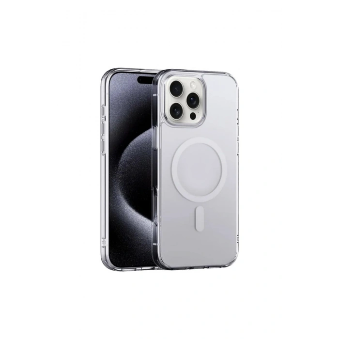 iPhone 16 Pro Max ile Uyumlu Magsafe Şarj Özellikli Ultra İnce Sararmaz Şeffaf PC Minimalist Kılıf