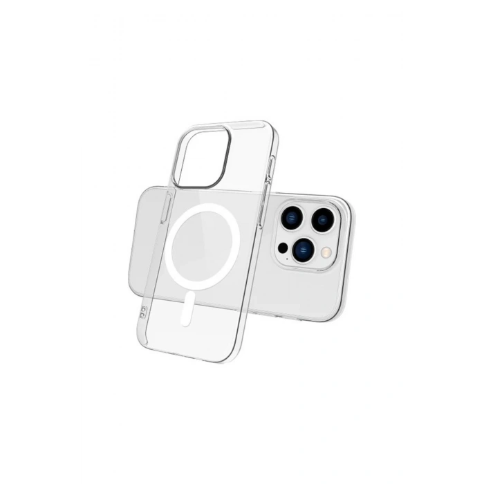 iPhone 16 Pro Max ile Uyumlu Magsafe Şarj Özellikli Ultra İnce Sararmaz Şeffaf PC Minimalist Kılıf