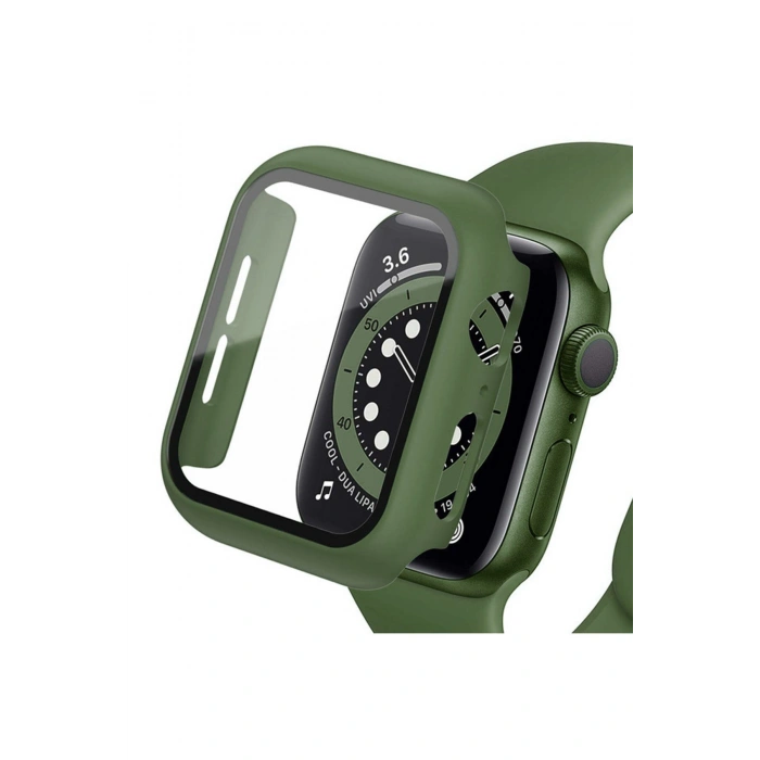 Apple Watch 7./8./9. Nesil Uyumlu 41 mm Kasa Koruyuculu Camlı Ekran Koruyucu