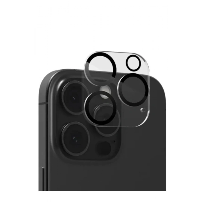 iPhone 16 Pro ile Uyumlu Kristal Netlik 9H Kırılma Karşıtı Cam Kamera Ünitesi ve Lens Koruyucu