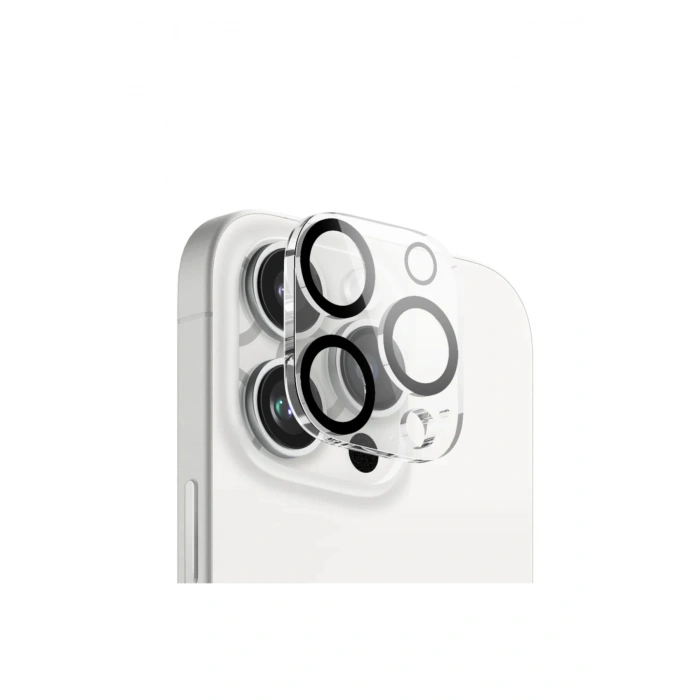 iPhone 16 Pro ile Uyumlu Kristal Netlik 9H Kırılma Karşıtı Cam Kamera Ünitesi ve Lens Koruyucu