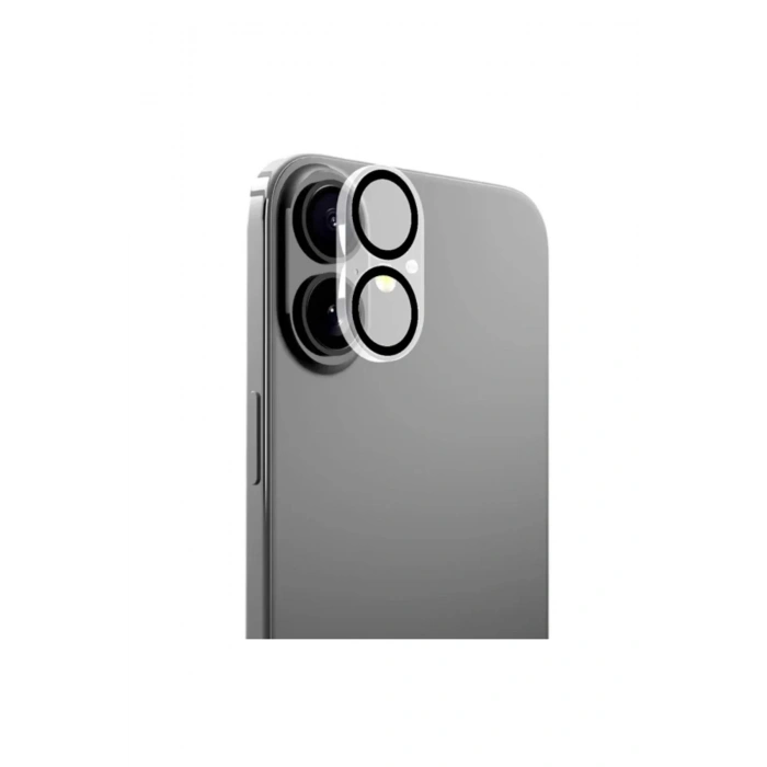 iPhone 16 ile Uyumlu Kristal Netlik 9H Kırılma Karşıtı Cam Kamera Ünitesi ve Lens Koruyucu